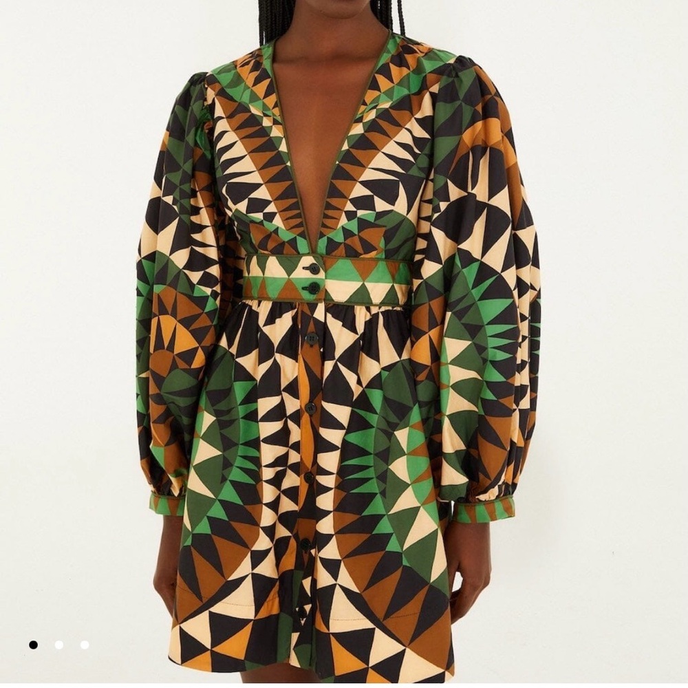 NWT Farm Rio Deco Long Sleeve Mini Dress - Picture 5 of 7